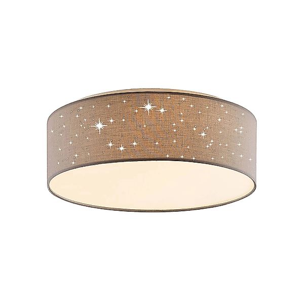 Lindby LED Deckenleuchte Ellamina 9945393 Modern in Alu aus Textil 1-flammi günstig online kaufen