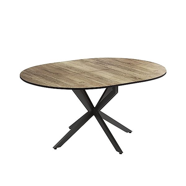 Vicco Esstisch Loyd, Schwarz/Eiche rustikal/Eiche rustikal, günstig online kaufen
