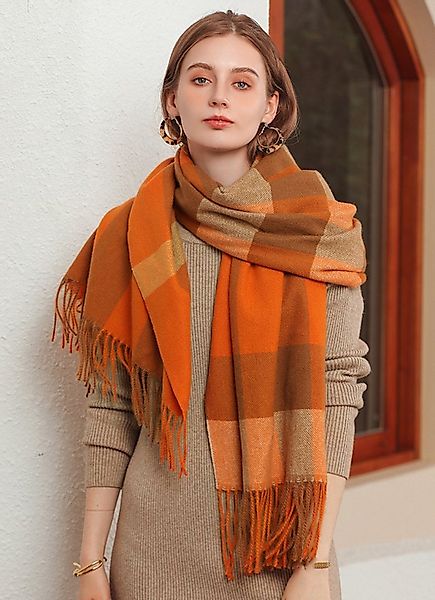 XDeer Wollschal Damen Schal,Winter Schal Poncho mit Fransen,kuschelweich Ka günstig online kaufen