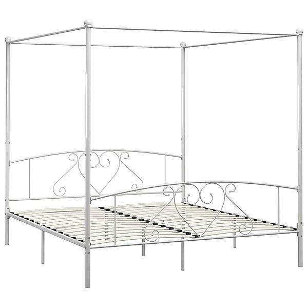 Himmelbett-gestell Weiß Metall 180 X 200 Cm günstig online kaufen