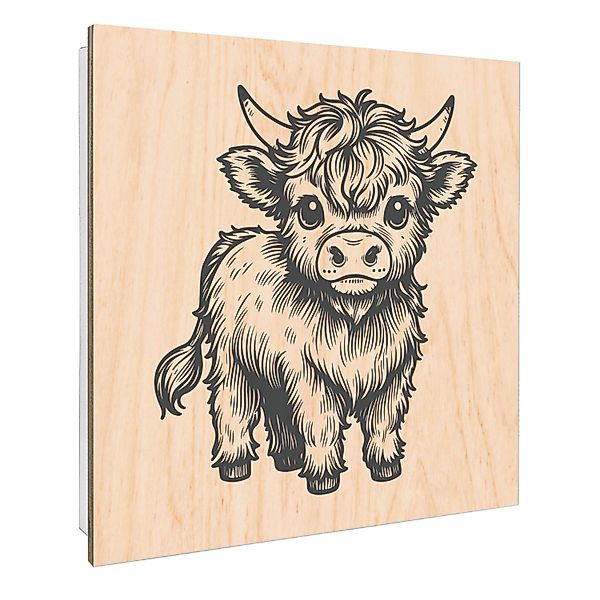 Banjado Schlüsselkasten mit Holzfront 30x30cm Weiß Scharnier Links 50 Haken günstig online kaufen