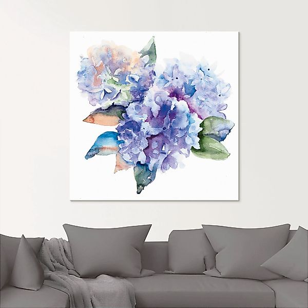 Artland Glasbild "Hortensien" Blumen 1 Stk. tlg. in verschiedenen Größen günstig online kaufen