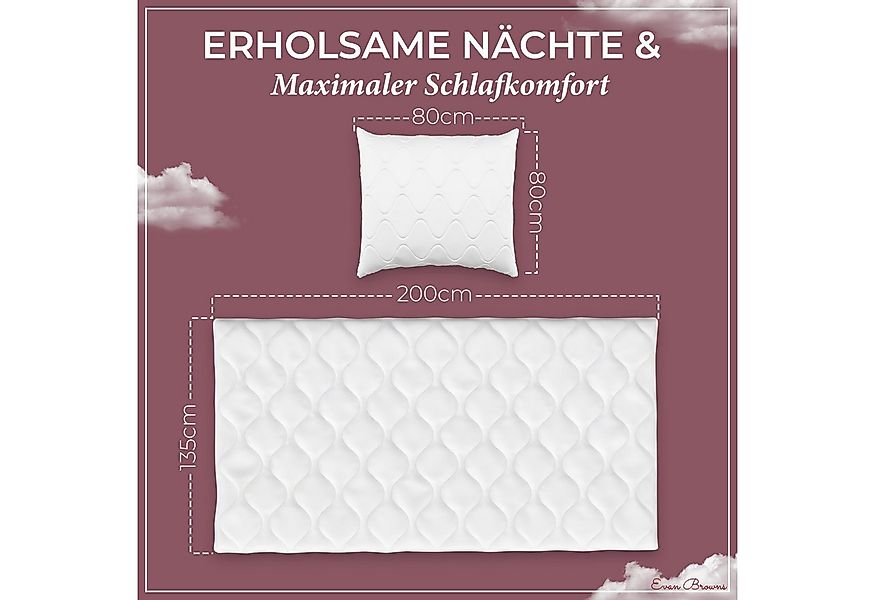 EVAN BROWNS Bettdecke + Kopfkissen EVAN BROWNS® Bettenset für Baby oder Kin günstig online kaufen