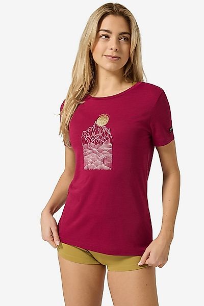 SUPER.NATURAL T-Shirt für Damen, Merino PREIKESTOLEN CLIFFS Berg Motiv, cas günstig online kaufen