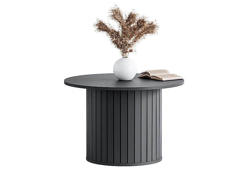Lookway Couchtisch ELODIE – Rund, elegant & modern mit gefräster Basis (1x günstig online kaufen