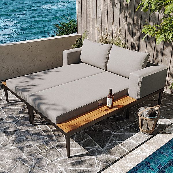 Flieks Gartenliege, Outdoor Doppelliege Schlafsofa Loungesessel günstig online kaufen