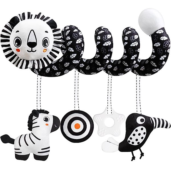 CLTYQ Kinderwagenkette Baby-Autositzspielzeug,schwarz-weiße Spiralrassel Lö günstig online kaufen
