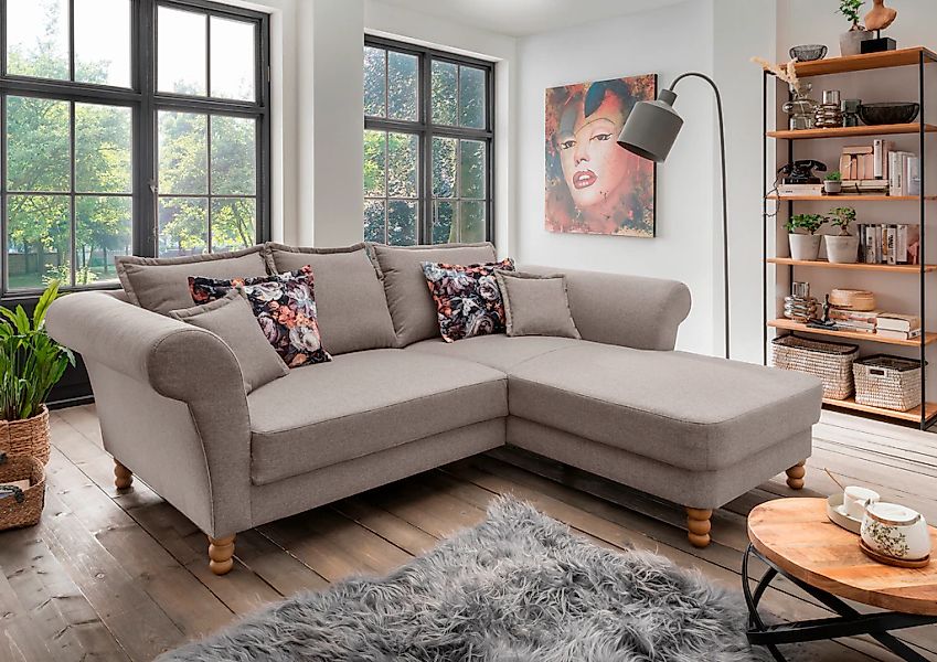 Home affaire "Tassilo Mega Polsterecke mit Kaltschaum im Sitz, bequem, L-Fo günstig online kaufen