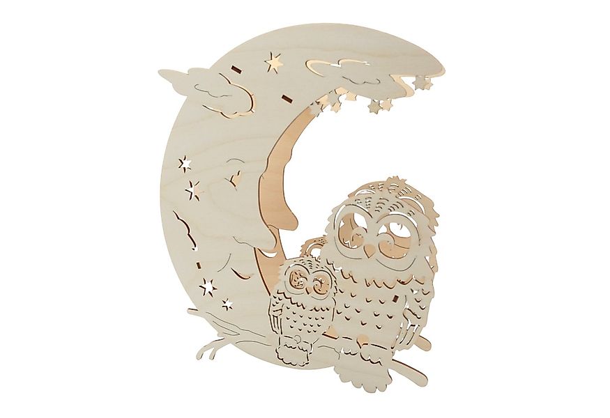 DeColibri Beleuchtetes Fensterbild Fensterbild "Eulenmutter mit Kind" beleu günstig online kaufen