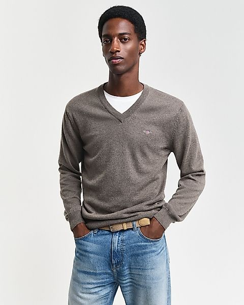Gant V-Ausschnitt-Pullover COTTON/WOOL normale Passform, Strickpullover günstig online kaufen