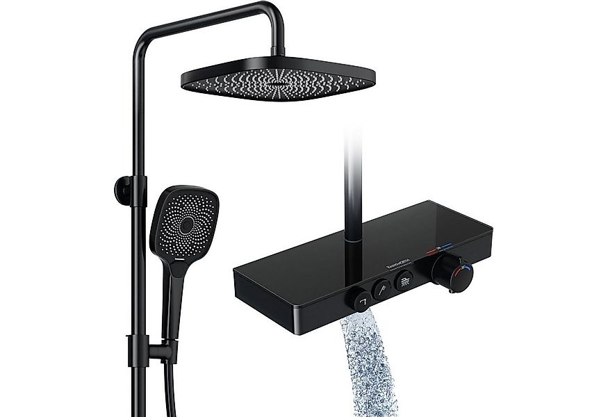 Rainsworth Duschsystem mit Thermostat und Glasablage, 3 Strahlart(en), 26x2 günstig online kaufen