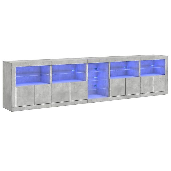 vidaXL Sideboard Sideboard mit LED-Leuchten Betongrau günstig online kaufen