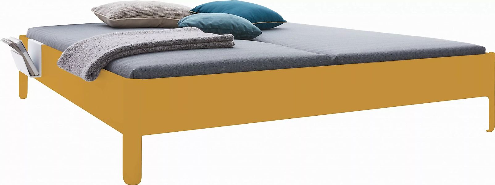 NAIT Doppelbett farbig lackiert Bambustiefgeld 180 x 200cm Ohne Kopfteil günstig online kaufen