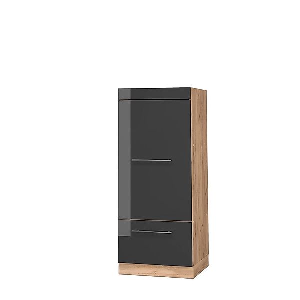 Vicco Mikrowellenschrank Fame-Line Anthrazit Hochglanz/Goldkraft Eiche 60 c günstig online kaufen