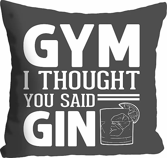 queence Dekokissen "GYM or GIN" mit einem Schriftzug günstig online kaufen
