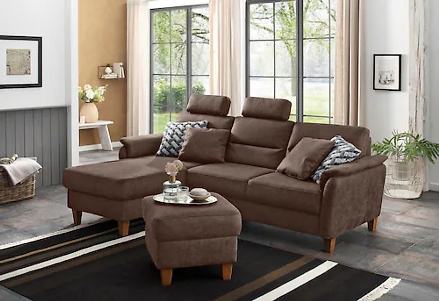 Home affaire Ecksofa »Palmera L-Form, B: 244 cm« optional Bettfunktion & Be günstig online kaufen