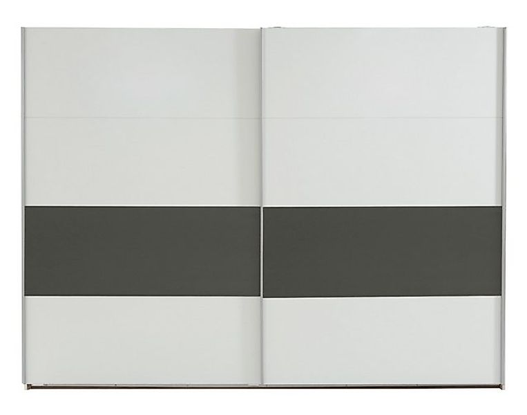 freiraum Schwebetürenschrank Bert 2 Böden, 2 Stangen, Weiß / Graphit - 225x günstig online kaufen