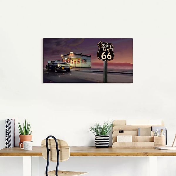 Artland Wandbild "Route 66", Bilder von Amerika, (1 St.), als Leinwandbild günstig online kaufen