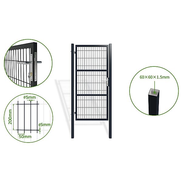 Casanoov Zauntor Metall 1M Razo H 200Cm Grau günstig online kaufen