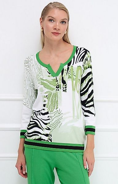 Passioni Strickpullover mit abstraktem Animal-Print günstig online kaufen