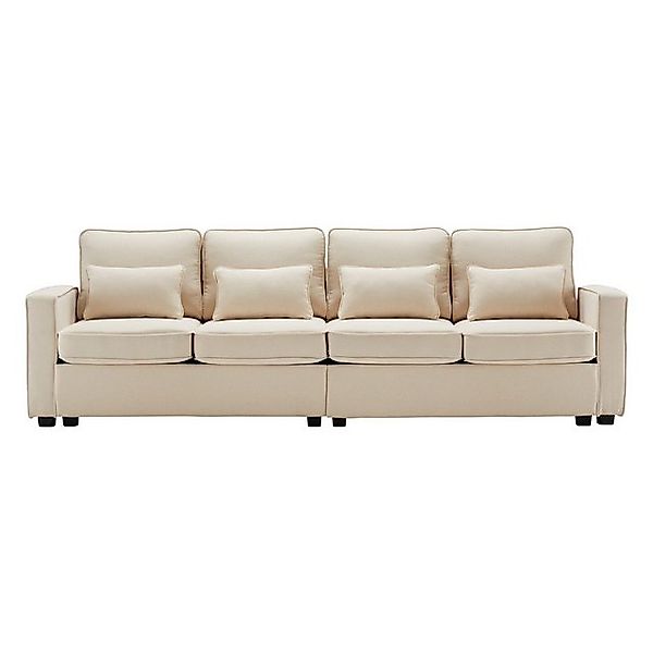 Blusmart Big-Sofa Modernes 4-Sitzer-Sofa aus Leinenstoff, Viersitzer-Sofa m günstig online kaufen