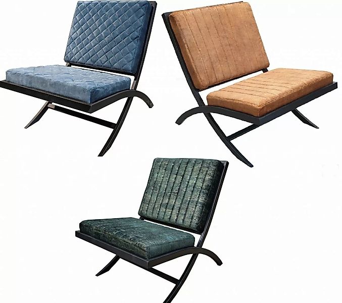 Sessel Stuhl Lounge Industrial Design Textil Metall günstig online kaufen