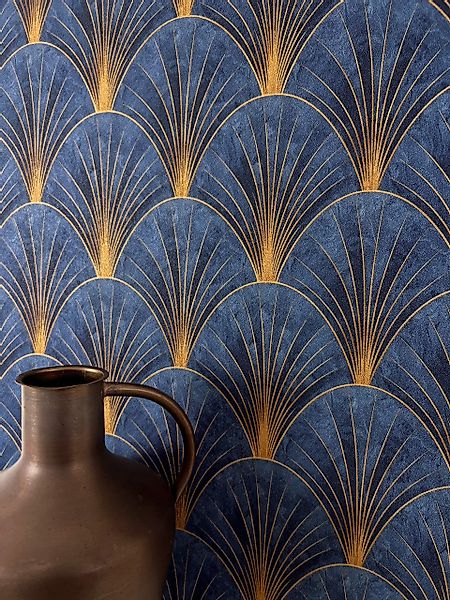 Newroom Vliestapete, Blau Tapete Modern Geometrische günstig online kaufen