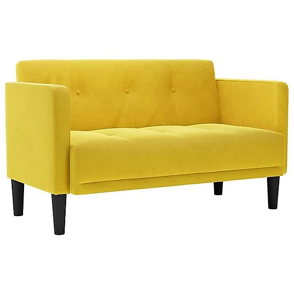 vidaXL Sofa Zweisitzer-Sofa Gelb 111 cm Samt günstig online kaufen