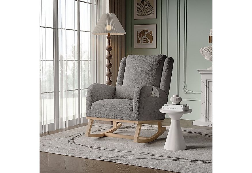 Furnishings Home Schaukelstuhl Hellbeiger Polsterstuhl mit Kissen (Set, 1 S günstig online kaufen