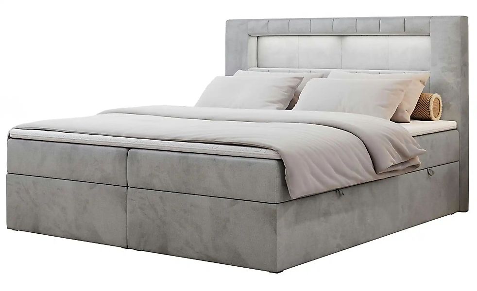 Boxbett mit Bettkasten Gold 5 ¦ grau ¦ Maße (cm): B: 200 H: 103 Betten > Ko günstig online kaufen