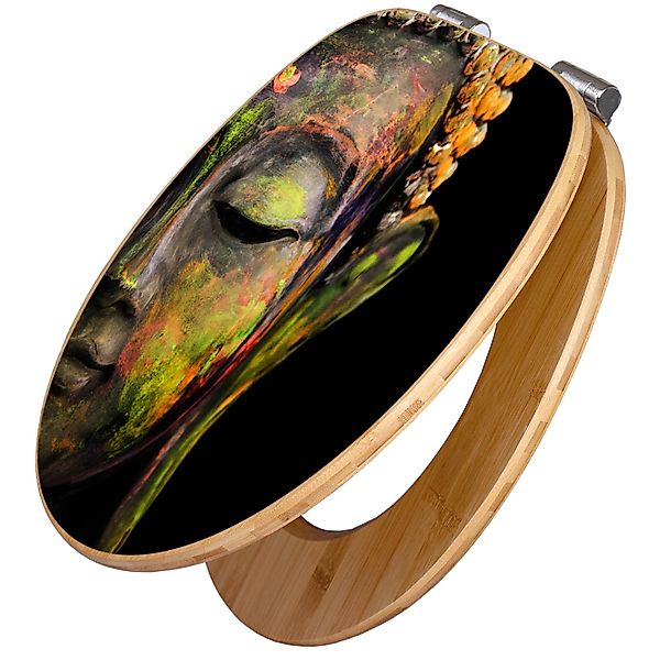 banjado WC-Sitz aus Bambus mit Absenkautomatik Motiv Bunter Buddha (umweltf günstig online kaufen