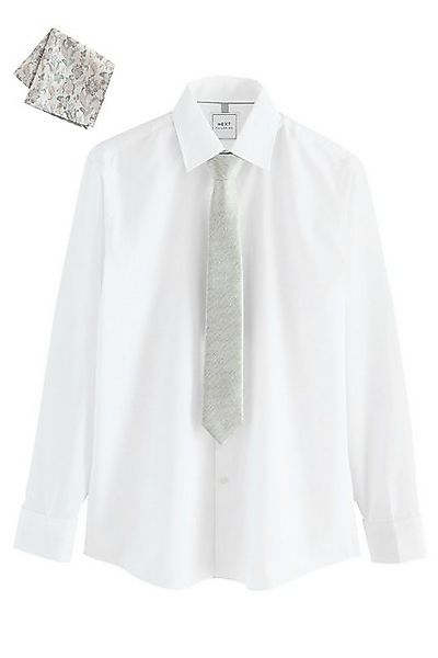 Next Langarmhemd Festliches Slim Fit Hemd mit Krawatte im Set (4-tlg) günstig online kaufen