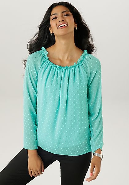 Aniston SELECTED Schlupfbluse mit weiten Ausschnitt günstig online kaufen