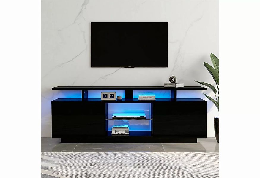 autolock TV-Schrank Moderner TV-Ständer mit 16-farbigen LED-Leuchten für 60 günstig online kaufen
