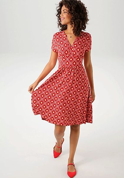 Aniston CASUAL Sommerkleid, mit farbharmonischem Retro-Druck - NEUE KOLLEKT günstig online kaufen