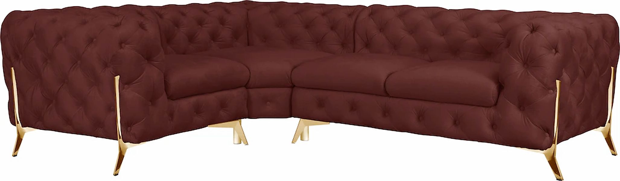 Home affaire Chesterfield-Sofa "Amaury L-Form" moderne Chersterfield-Optik, günstig online kaufen