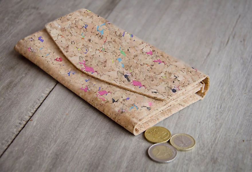 Portemonnaie - Vegan, Brieftasche Aus Recycling-kork Bunt günstig online kaufen