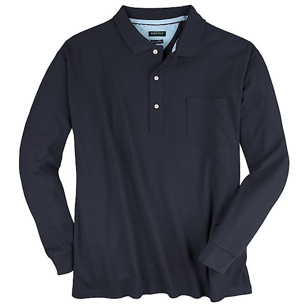 redfield Langarm-Poloshirt Redfield Langarm-Poloshirt dunkelblau Übergröße günstig online kaufen