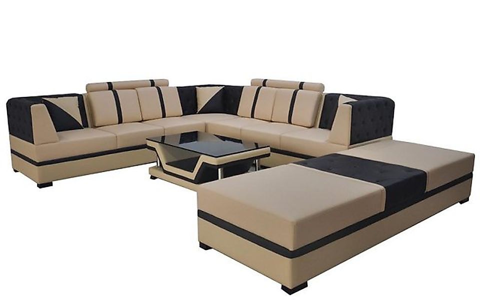 Xlmoebel Sofa Ecksofa mit USB-Anschluss, Ledercouch Wohnlandschaft Eck-Couc günstig online kaufen