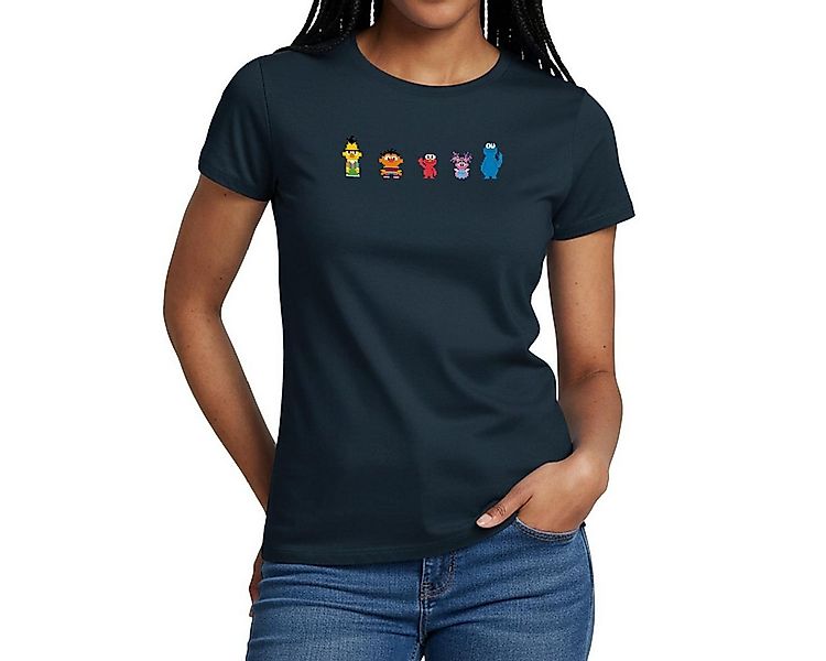Spreadshirt T-Shirt Sesamstraße Pixel Charaktere Frauen T-Shirt (1-tlg) günstig online kaufen