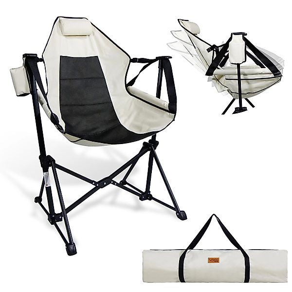 CCLIFE Campingstuhl Klappstuhl Outdoor Faltbar 100Kg Beige günstig online kaufen