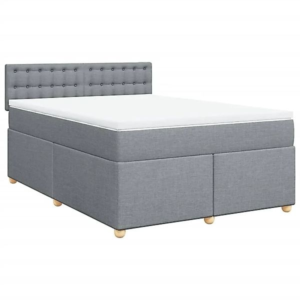 vidaXL Boxspringbett mit Matratze Hellgrau 140x190 cm Stoff 3288989 günstig online kaufen