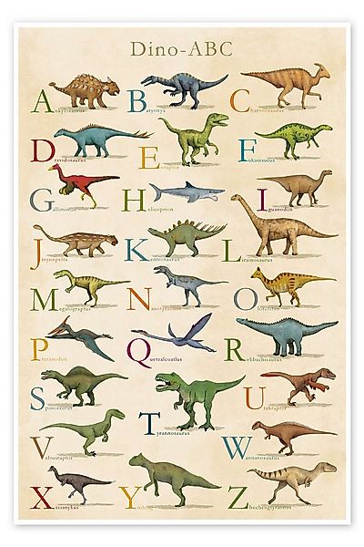 Posterlounge Wandbild Dino ABC, coico, erhältlich als Poster, Leinwandbild, günstig online kaufen
