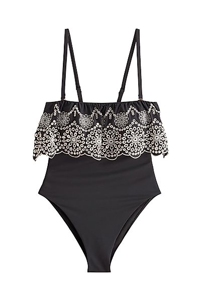 Next Badeanzug Shaping-Badeanzug mit bestickten Rüschen günstig online kaufen
