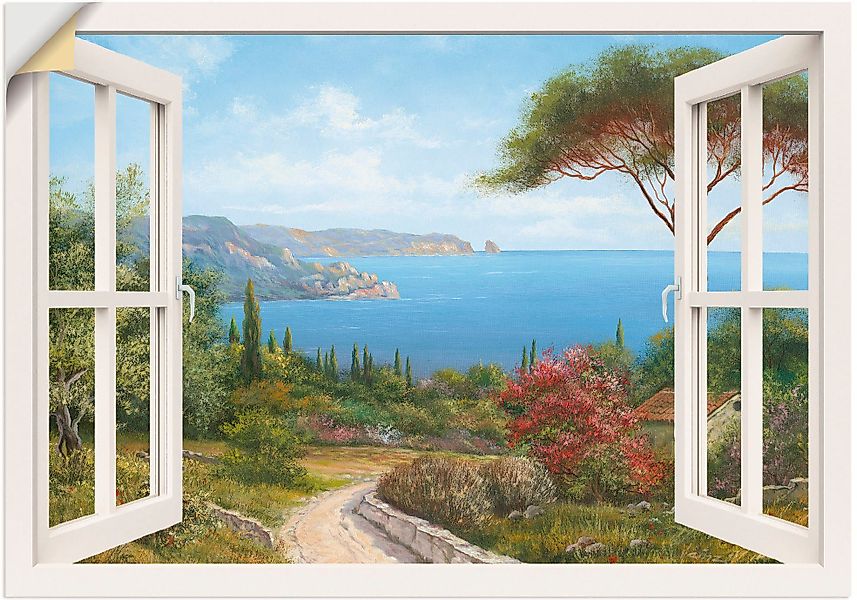 Artland Wandbild Fensterblick - Haus am günstig online kaufen