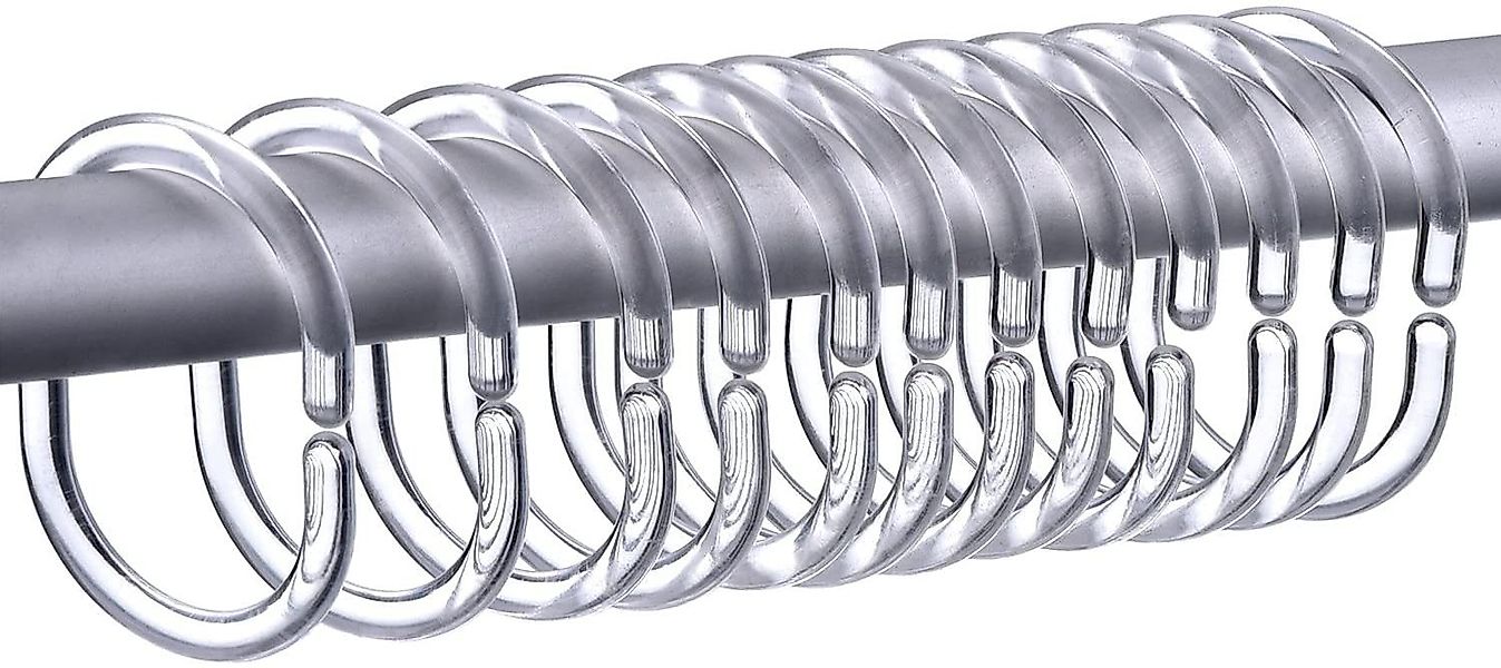 Clever-Kauf-24 Duschvorhangringe 12er Set Duschvorhangringe in günstig online kaufen