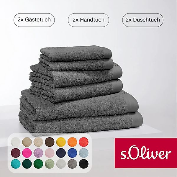 s.Oliver Handtuch Set »s.Oliver, Premium Qualität, 600 gr/m²«, (Set, 6 St., günstig online kaufen