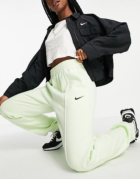 Nike ‑ Oversize-Jogginghose aus Fleece in Limettengrün günstig online kaufen