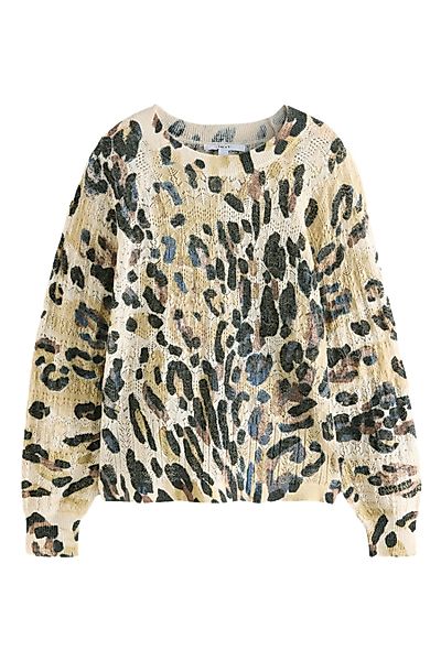 Next Rundhalspullover Feinstrickpullover, Rundhalsausschnitt und Print günstig online kaufen