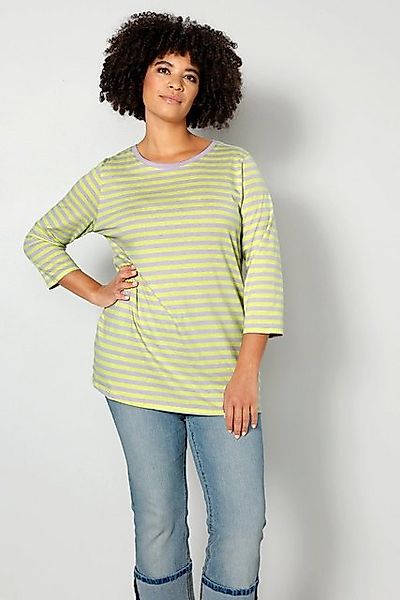 Sara Lindholm Strickpullover T-Shirt Classic Fit Ringel farbiger Rundhals günstig online kaufen